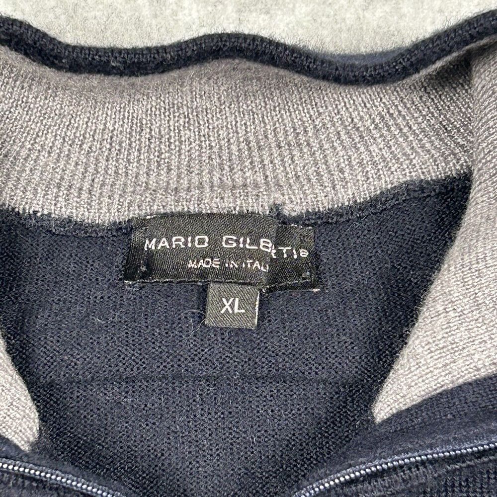 Mario Gilberti 1/4 Sweater 100% Extra Fine Merino Wool Men's Size XL Made Italy - Picture 3 of 8
